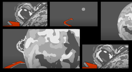 mision sol Storyboard proyecto UX de realidad virtual, de la diseñadora Andrea Fuentes